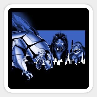 kaijus in the monster fight Sticker